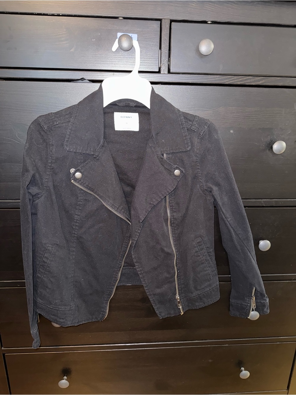 Old Navy Black Asymmetrical Zip Jacket